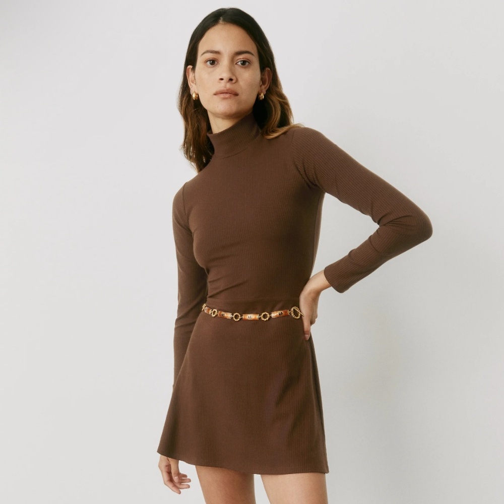 Reformation Maya Knit Dress | Cafe | M